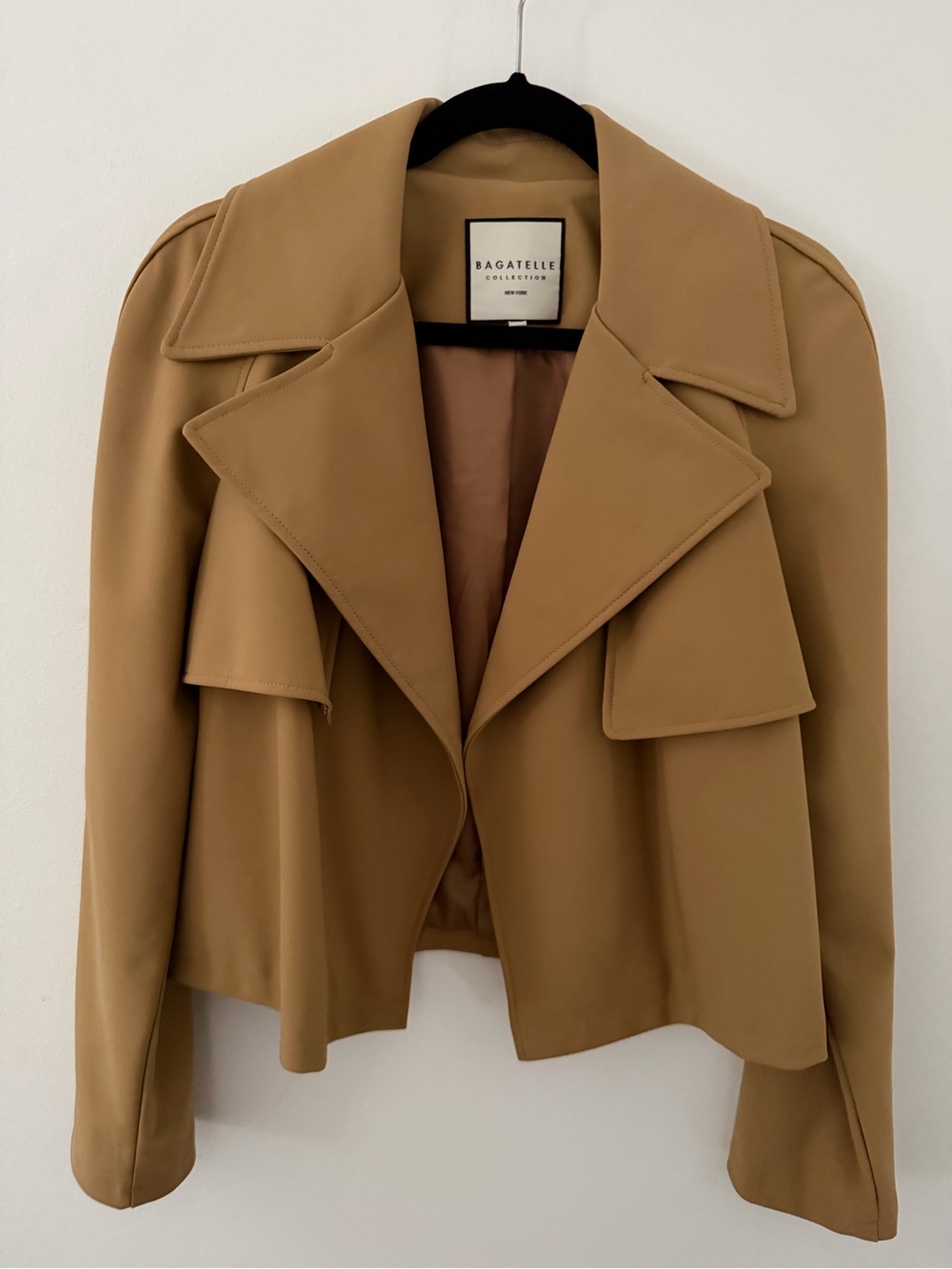 bagatelle Camel Cropped Trench Jacket